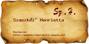 Szaszkó Henrietta névjegykártya