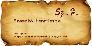 Szaszkó Henrietta névjegykártya