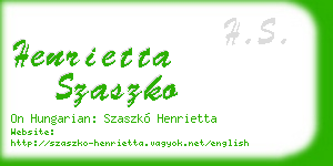 henrietta szaszko business card